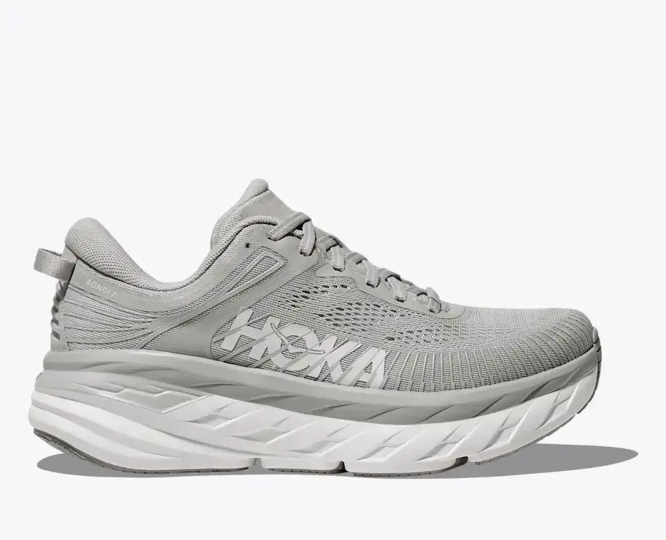 HOKA Bondi 7 Harbor Mist White - Men's Running Shoes & Trainers - front view