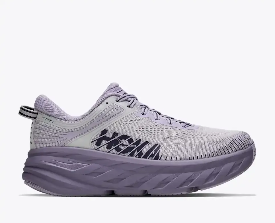 HOKA Bondi 7 Stardust Mellow Lilac (Women’s) - Women's Running Shoes - front view