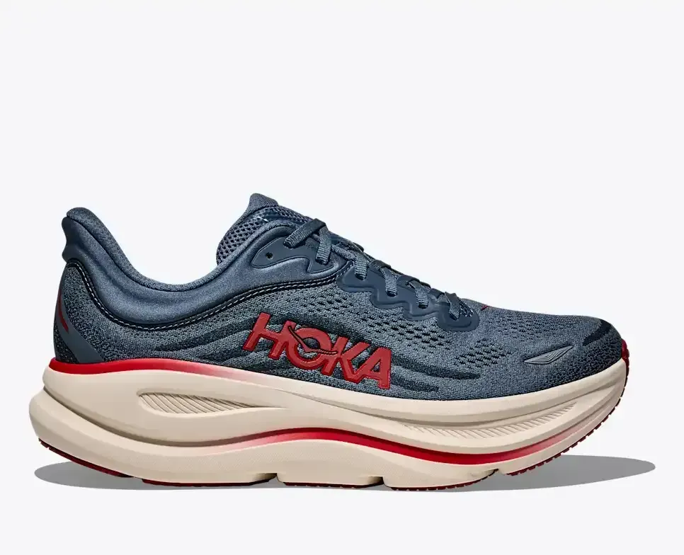 HOKA Bondi 9 Thunder Cloud Vermillion - Men's Running Shoes & Trainers - front view