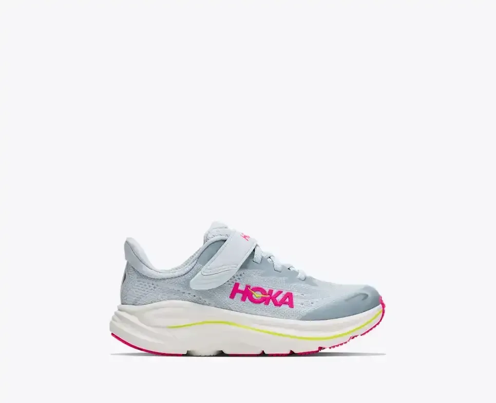 HOKA Clifton 10 Overcast Neon Dragonfruit (Little Kids) - Clifton 10 - front view