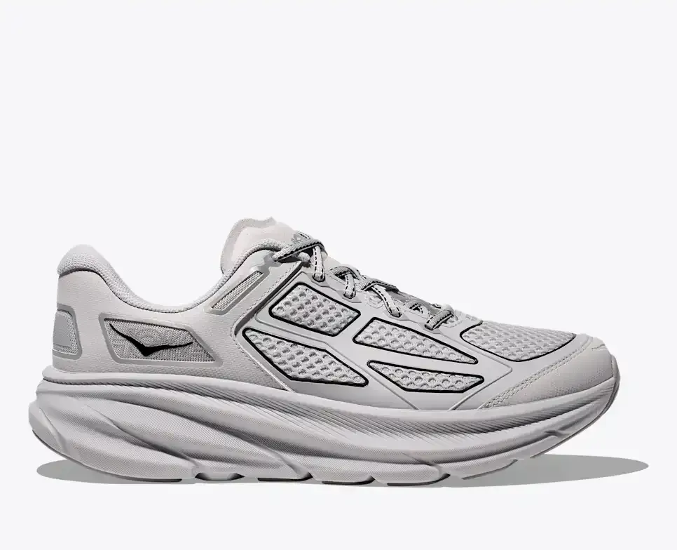 HOKA Clifton One9 Ash Grey Silver - Men's Running Shoes & Trainers - front view