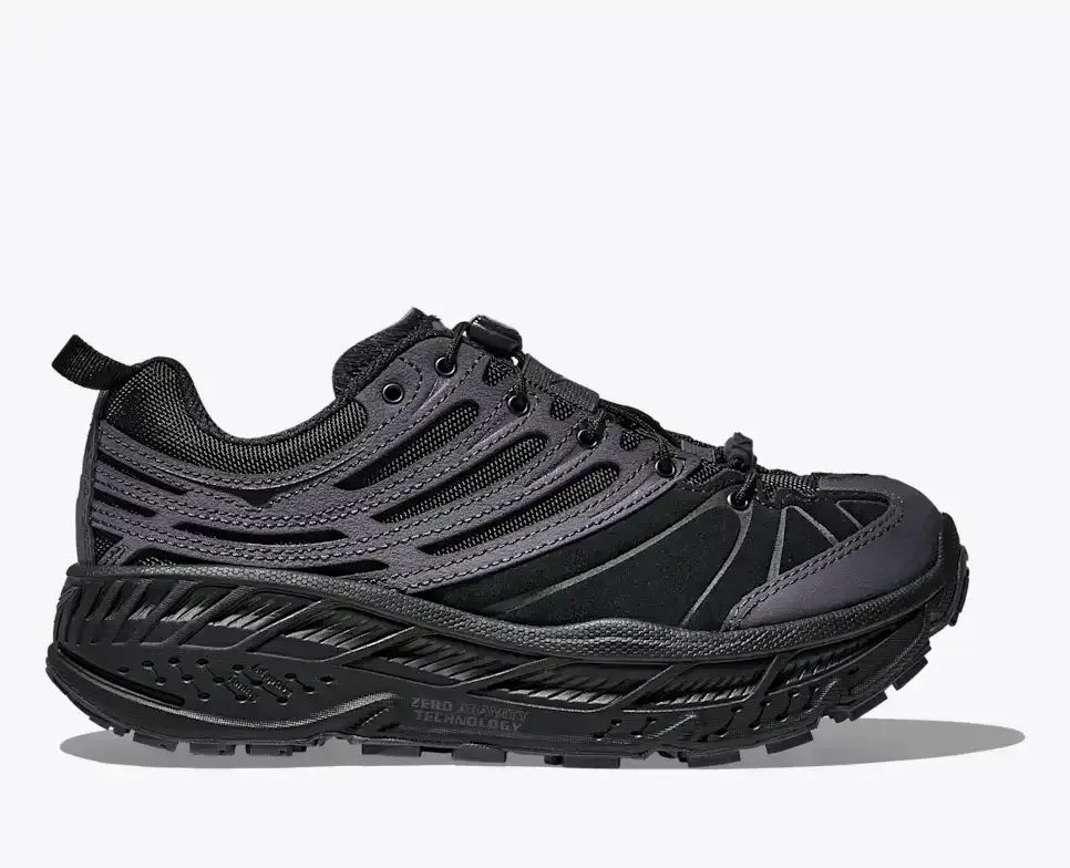 HOKA Elite Terrain System Stinson EVO OG Black - Men's Running Shoes & Trainers - front view