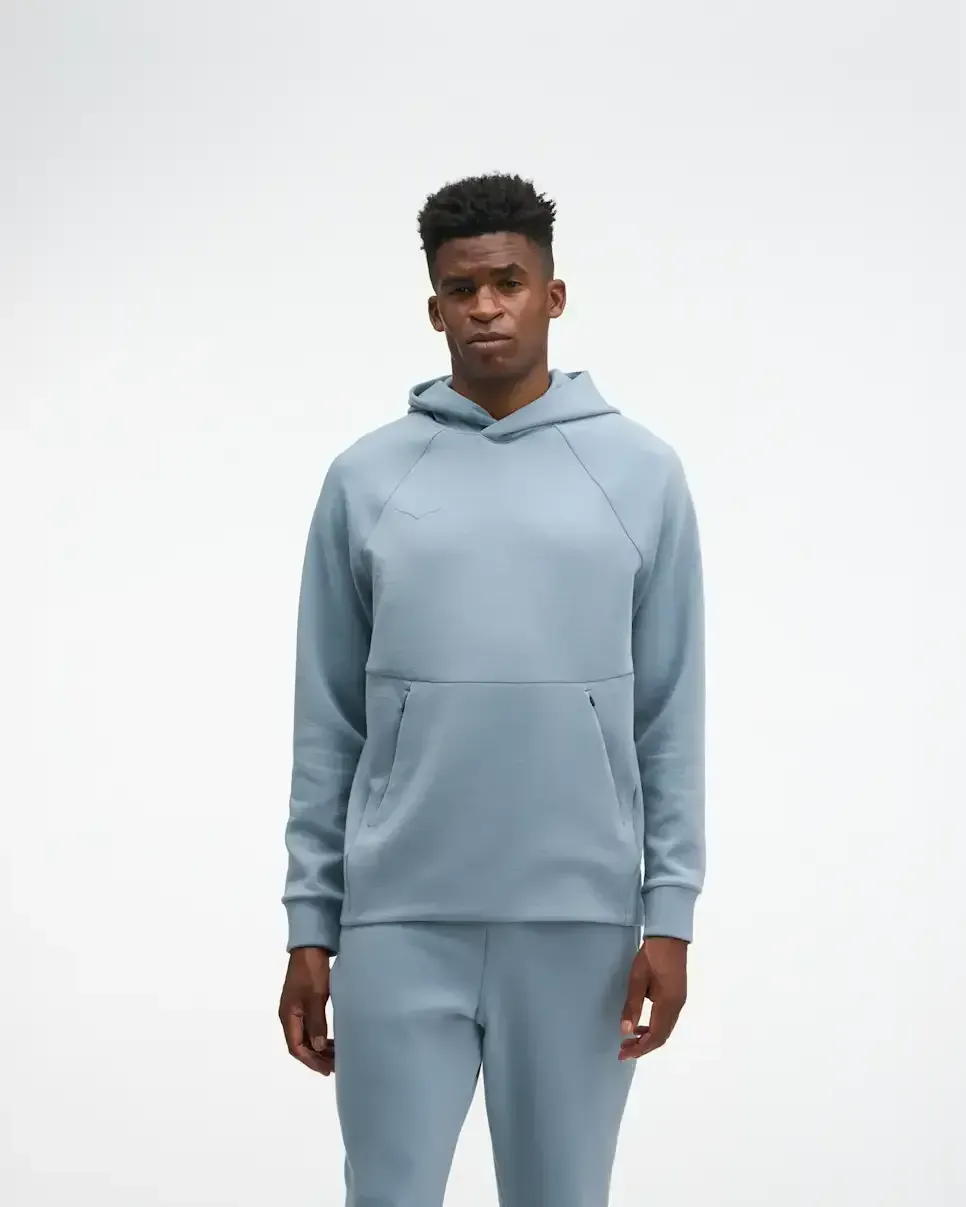 HOKA Essential Recovery Hoodie Washed Blue - Men's HOKA Exclusives - front view