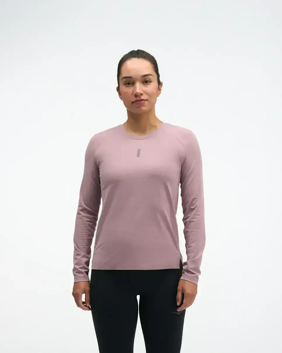 HOKA EveryRun Long Sleeve Quartzite (Women’s) - New Releases - front view