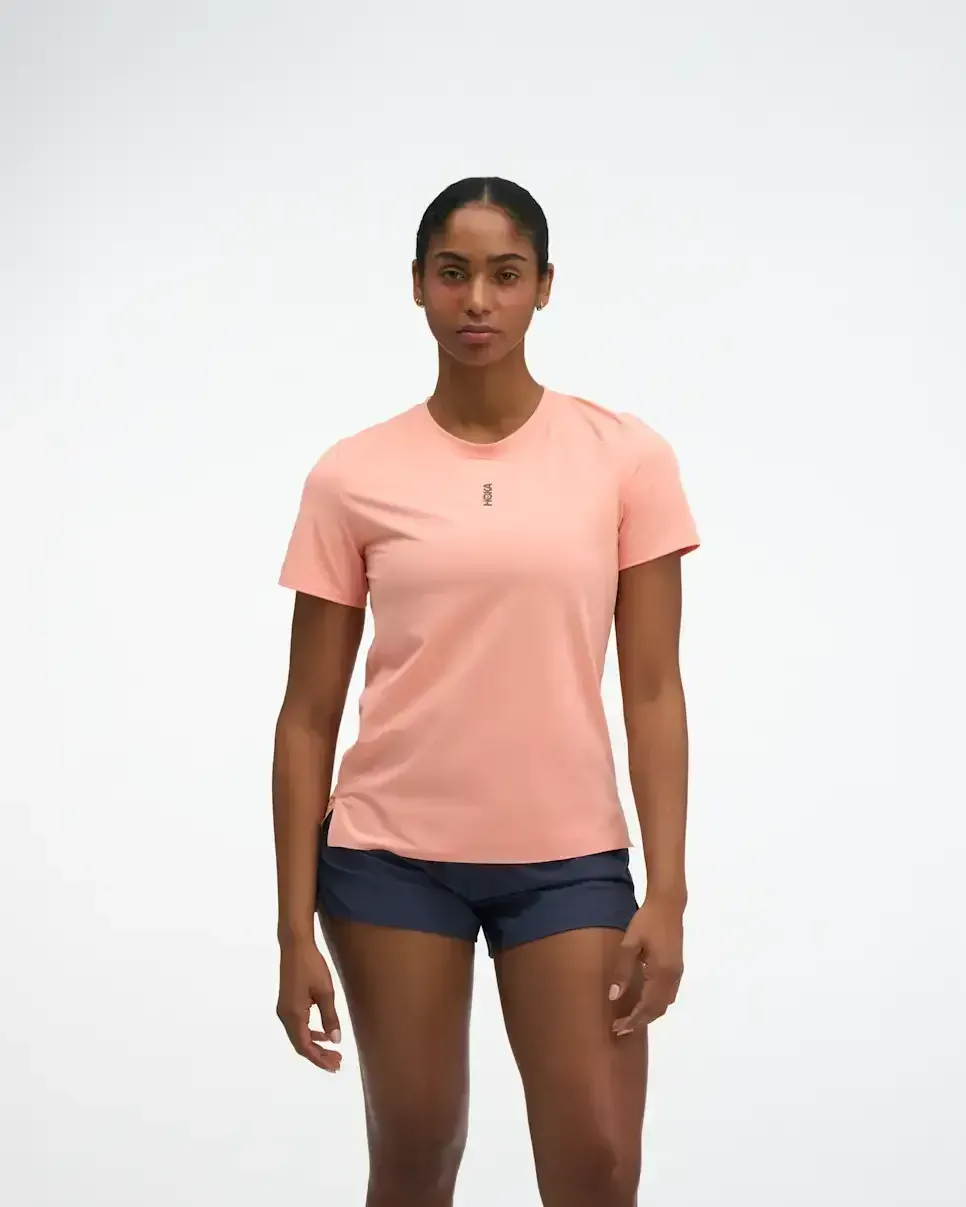 HOKA EveryRun Short Sleeve Sunstone (Women’s) - Women's Products - front view