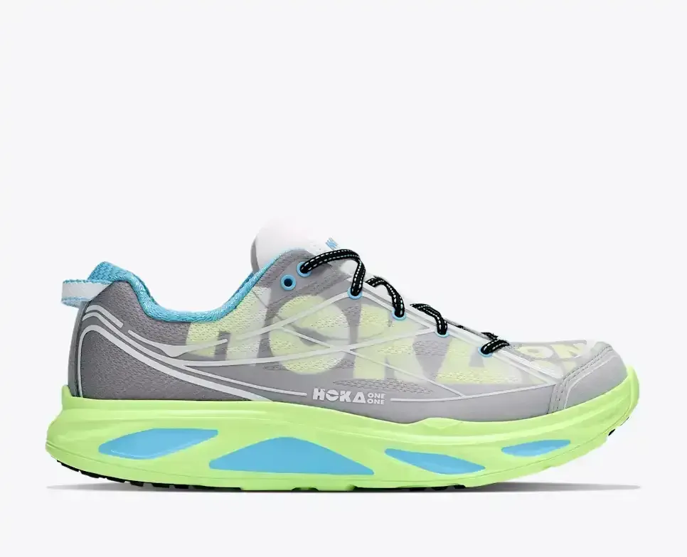 HOKA Huaka Pro Stellar Grey Neon Yuzu - Men's Running Shoes & Trainers - front view