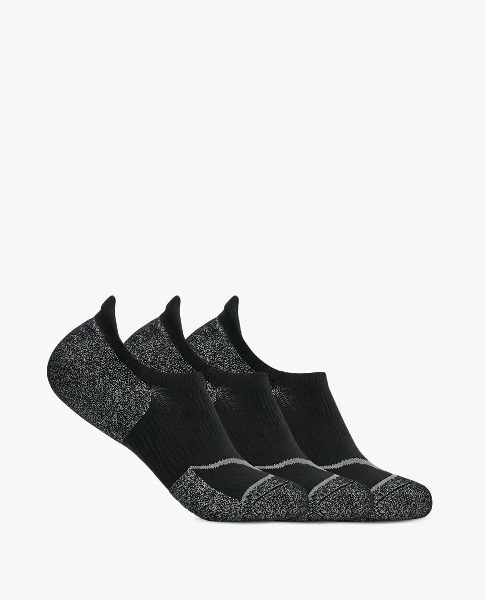 HOKA Invisible Sock 3 Pk Black/Black/Black - Men's Running Clothing & Gear - front view