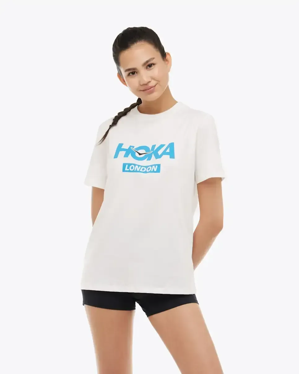HOKA London City Tee White - HOKA Lifestyle Shoes - front view