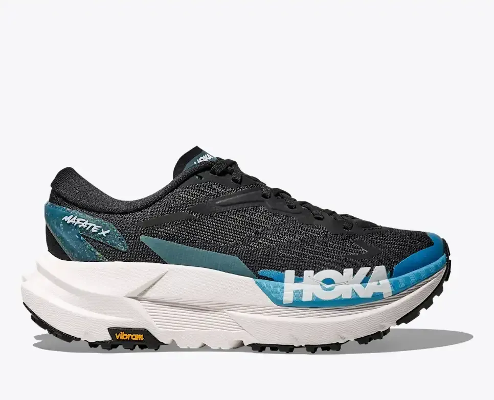 HOKA Mafate X Black Skyward Blue (Women’s) - Women's Running Shoes - front view