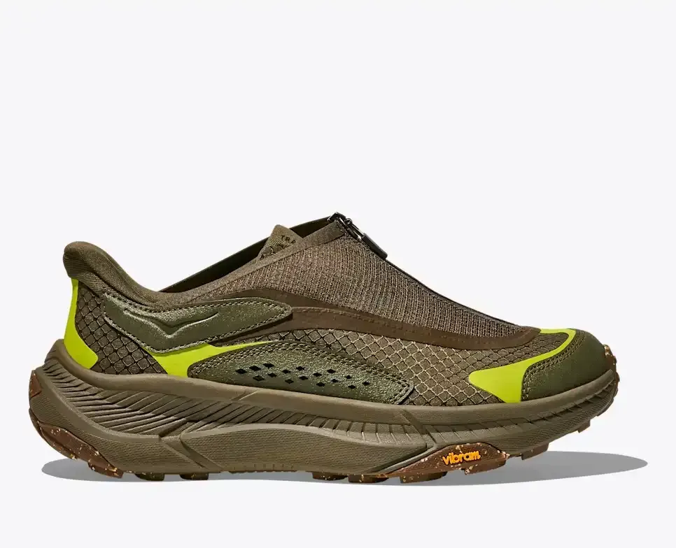HOKA Project Transport Deep Umber Antique Olive - Men's Running Shoes & Trainers - front view