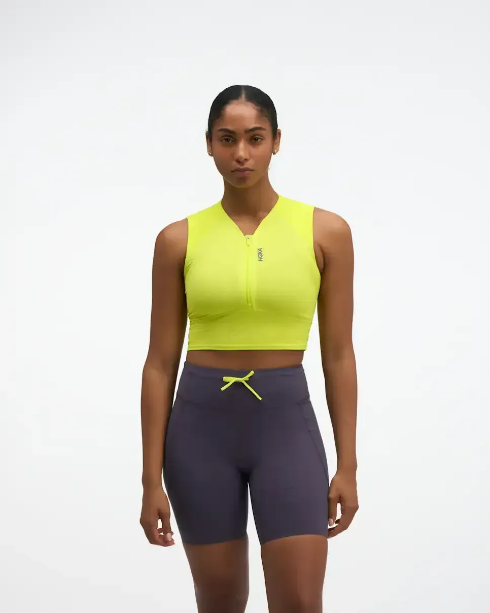 HOKA SkyBreeze Crop Tank Hoka Citrus (Women’s) - New Releases - front view