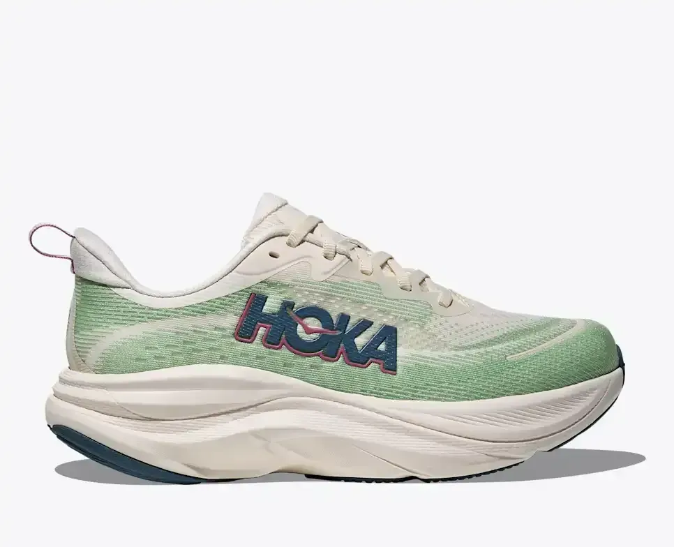 HOKA Skyflow Alabaster Vintage Green (Women’s) - Women's Running Shoes - front view