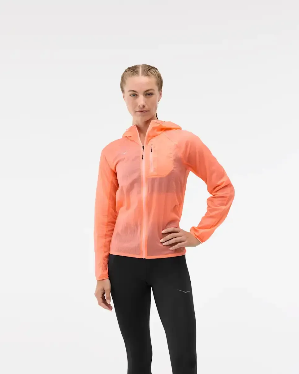 HOKA Skyflow Jacket Neon Cantaloupe (Women’s) - Women's Products - front view