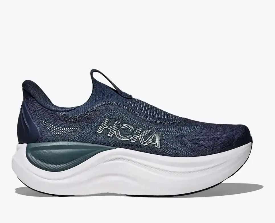 HOKA Skyward Laceless Varsity Navy White - Men's Running Shoes & Trainers - front view