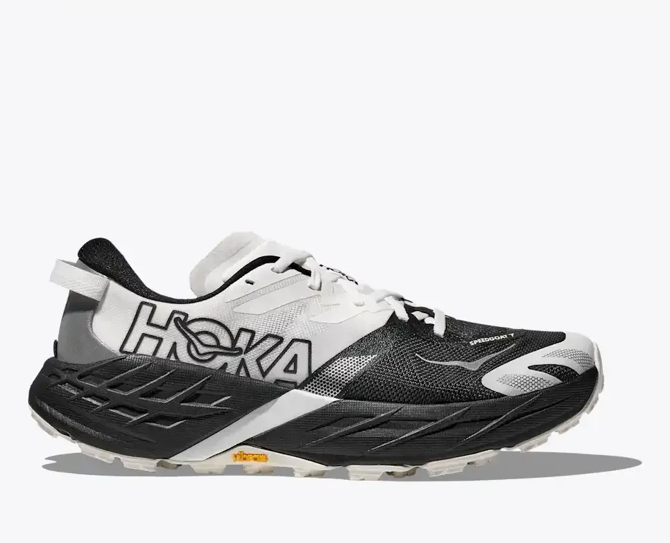 HOKA Speedgoat 7 Black White (Women’s) - Trail Running Shoes - front view